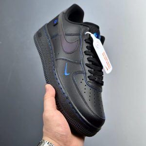 Air Force 1 Black w blue stiching