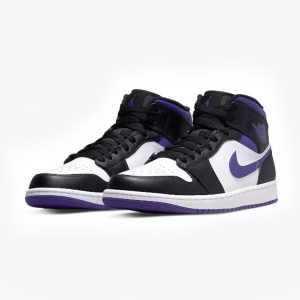 Air Jordan 1 Mid White Black Purple