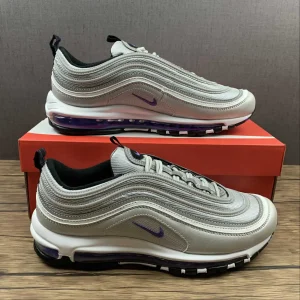 Air Max 97 Metallic Silver Blue Logo