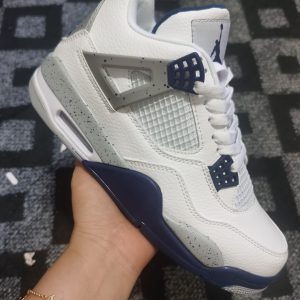 AJ4 White Gray