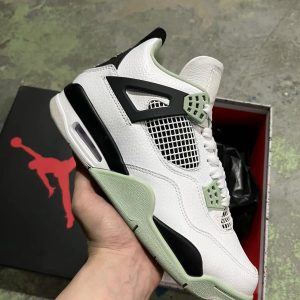 AJ4 White, Black and Green