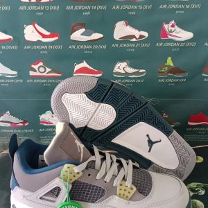 AJ4 gray green leather