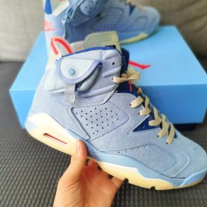 AJ6 x Travis Scott North Carolina blue basketball