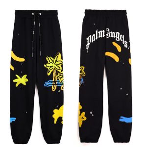 Palm Angels x Off White & Multi Neon Palm Sweat Pant Black