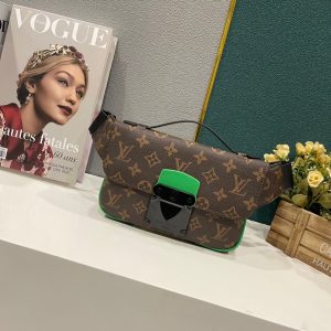 Louis Vuitton S Lock Sling Bag Monogram with Fluorescent Green