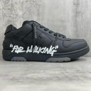 OFF-WHITE OOO Low Tops "For Walking" Black White